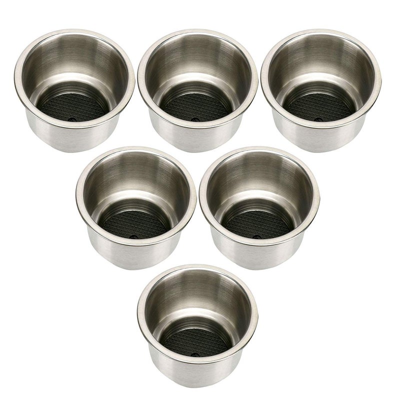 Amarine Made Stainless Steel Cup Drink Holder with Drain Marine Boat Rv Camper (6-Pack) - Image 2